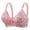Pink #027, variant on Floral Print Wireless Lace Bra for Women Adjustable Strap Breathable Comfort Daisy Bra No Underwire Jelly Bras, 40