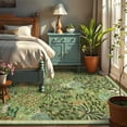 thumbnail image 2 of 5x7 Jungle Animal Print Rug, Washable, Non-Slip, Low Pile, Forest Design, Stain-Resistant, Large Throw Carpet for Bedroom, Kids, Green., 2 of 9