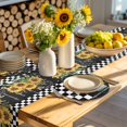 thumbnail image 4 of Sunflower Round 13 Inch Placemats Set of 2, Black White Check Farmhouse Bee Vase Floral HeatResistant Non Slip Place Mats for Dining Table, Wipeable Braided Kitchen Table Mats for Housewarming, 4 of 9