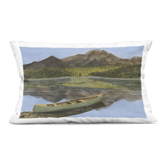 Stupell Industries Alpine Lake with Canoe Decorative Printed Throw Pillow, design by Michael Willett