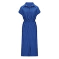 thumbnail image 1 of Mefallenssiah Robe d'Été Mode pour Femmes, Ceinture Multicolore, Tailles Multiples, Col en V avec Boutons, 1 of 4