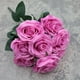 thumbnail image 1 of XmhyTop ramo de 10 rosas de imitación color crema con flores de 43 cm de largo. (Rosa roja clara), 1 of 5