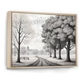 thumbnail image 2 of Designart "Park Monochrome Countryside Winter art painting III" Countryside Floater Framed Canvas Wall Art, 2 of 7