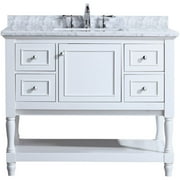 Ari Kitchen & Bath Cape Cod 42" Solid Wood Bathroom Vanity in White