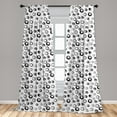 thumbnail image 5 of Ambesonne Geometric Curtains, Minimalist Rounds, Pair of 28"x95", Black White, 5 of 5