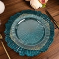 thumbnail image 6 of BalsaCircle 24 Teal 13" Acrylic Wooden Textured Round Reef Acrylic Charger Plate, 6 of 8