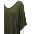 thumbnail image 3 of Made by Johnny Womens V-Neck Square Sleeves Oversized Loose Fit Top M OLIVE, 3 of 6