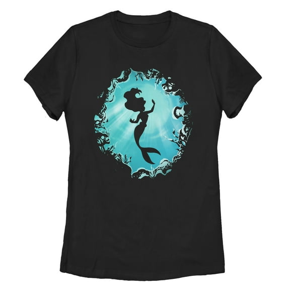 Women's The Little Mermaid Ariel's Grotto Graphic Tee Black 2X Large