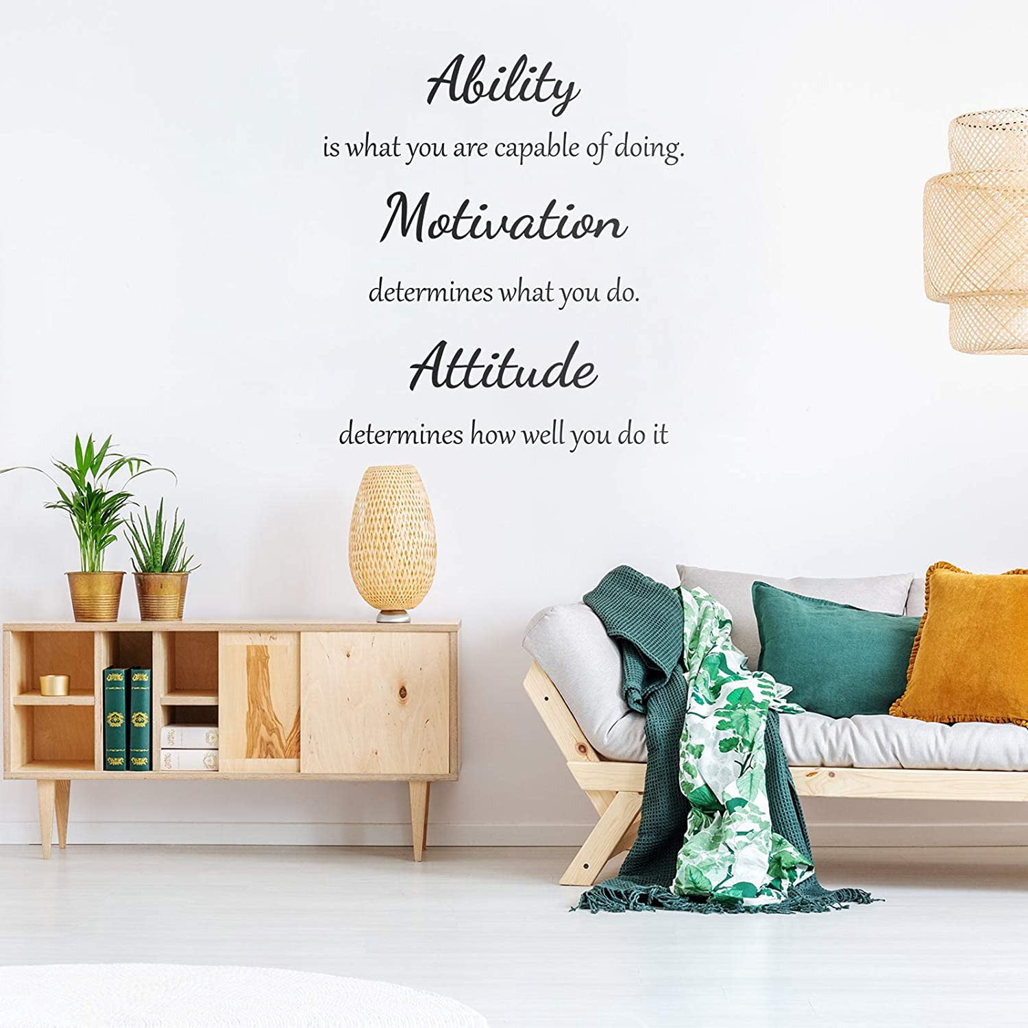 QTH Vinyl Wall Quotes Stickers Ability Motivation Attitude Believe in Yourself Inspirational Saying Home Decals Quote Home Decor for Office School Classroom Teen Dorm Room Wall Decal (Black)