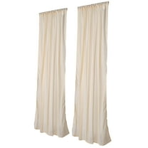 BESTYASH 2Pcs Boho Style Beige Linen Curtains Sheer Embroidered for Living Room and Bedroom