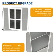 MRUAKA Outdoor Storage Shed 5x3 FT, Resin Garden Shed for Bike, Tool, Plastic Outside Sheds & Outdoor Storage Storage Box with Lockable Door for Backyard, Patio, Lawn, Sandstone