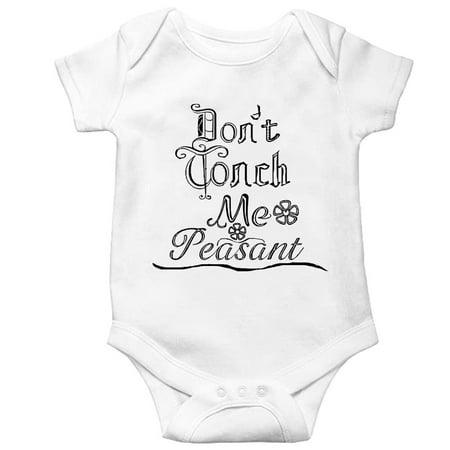 

YCICIVDee Baby Bodysuit Unisex One Piece Bodysuit Dont Touch Me Peasant Infant Rompers 6-9 Months White Short Sleeve
