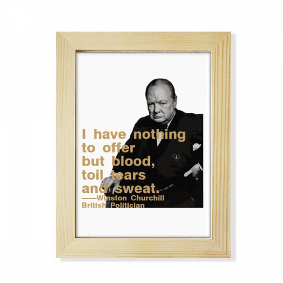 ill British Prime Minister Motto Desktop Adorn Photo Frame Display Art Painting Wooden