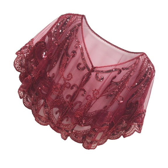 Yoetaun Sequins Flapper Shawls Wrap for 1920s Prom Wedding Party Beauty Scarf Blingbling Sequins for Evening Dress White