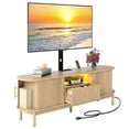 thumbnail image 3 of Dextrus 60" TV Stand with Mount for 32-75" TVs, Height Adjustable Fluted Entertainment Center, Oak, 3 of 10