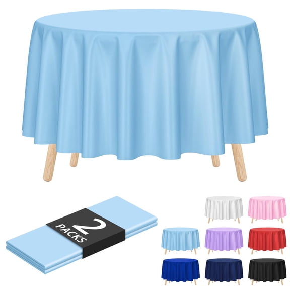 Minzimin 2PCS Rectangle Disposable Plastic Tablecloths 54 x 108 Inch Party Table Covers
