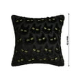 thumbnail image 3 of Decorative Black Cat Throw Pillow with Embroidered Yellow Eyes, Soft Plush Cushion for Sofa, Bed, Chair, Halloween and Home Decor, 18 x 18 Inches, 3 of 6