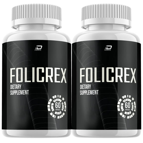 (2 Pack) Folicrex Hair Growth Pills Folicrex Extra Strength Vitamins Reviews Suppliment (120 Capsules)