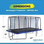 8' X 14' Gymnastics Style, Rectangular Trampoline Set with Premium Top-Ring Enclosure System - Blue/Black