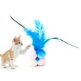thumbnail image 1 of Cat Toy Colorful Pompom Fake Feather Bell Decor Cat Training Toy Pet Sound Toy, 1 of 5