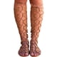 thumbnail image 4 of Amzcrzy Zapatos de mujer,Zapatos de mujer,Zapatillas de mujer, Sandalias planas informales de moda de verano para mujer, botas altas hasta la rodilla con cordones Sandalias Mujer Zapatillas De Casa, 4 of 9