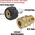 thumbnail image 3 of Tool Daily Pressure Washer Adapter Set, Quick Connect Kit, M22 14mm Swivel to M22 Metric Fitting, 5000 PSI, 3 of 5