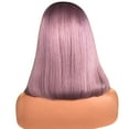 thumbnail image 4 of DOPI Sexy Gradient Purple Party Wigs Short Curly Hair Mixed Colors Synthetic Wig, 4 of 5