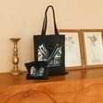 thumbnail image 2 of GOSMITH Canvas Tote Bag Aesthetic 2 Pcs Cute Aesthetic Tote Bags with Zipper Art Squad Creativity Art Black, 2 of 8