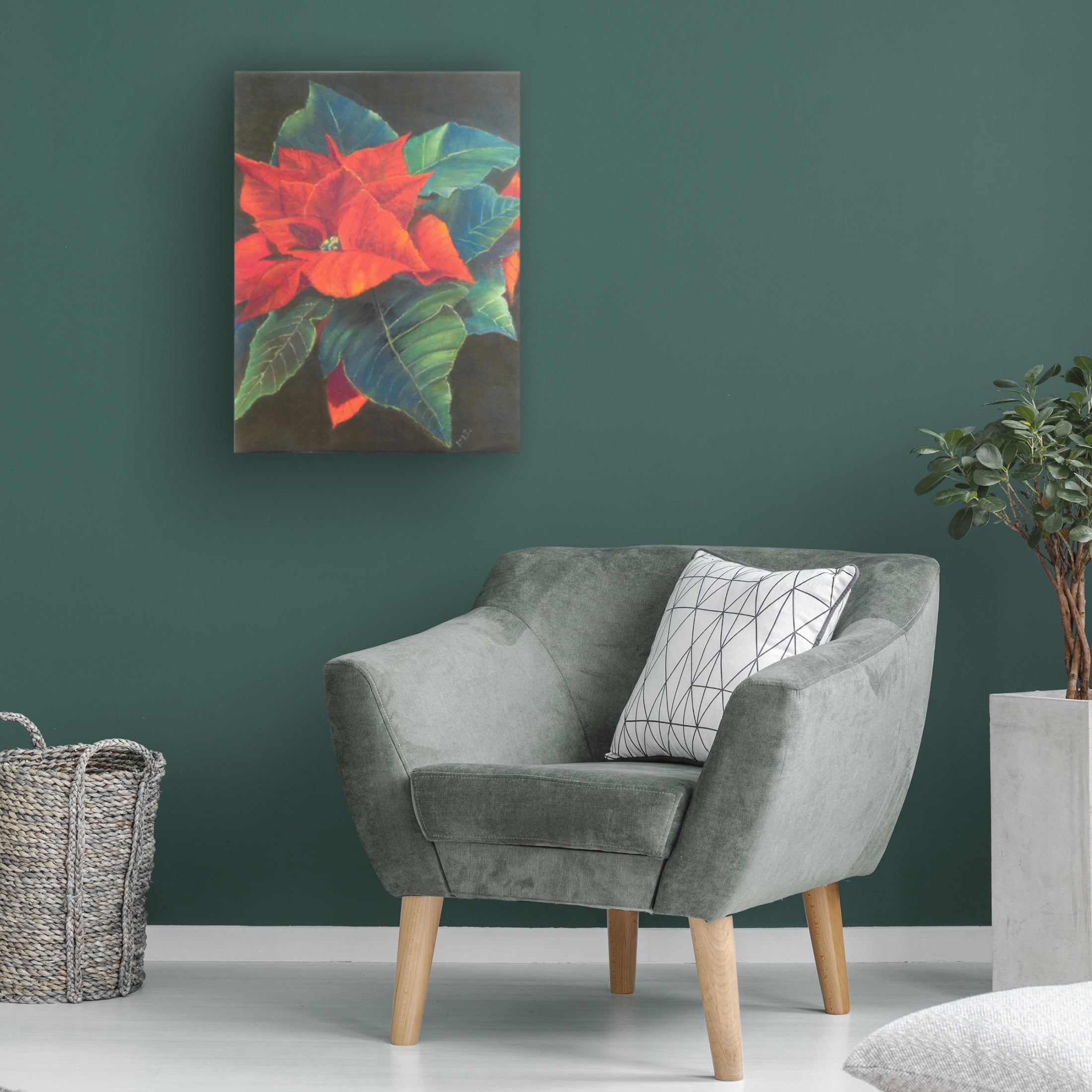 Margo Starkey 'Poinsettia, 2022' Canvas Art - 35 x 47 Inches