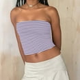 thumbnail image 5 of qolati Womens Strapless Tube Tops Y2K Going Out Cropped Fitted Tank Tops Slim Fit Trendy Layered Bandeau Shirts Backless Workout Clothes Purple L, 5 of 9