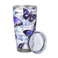 thumbnail image 2 of Fotbe Butterflies Pattern 20 oz Tumbler Stainless Steel Vacuum Insulated Coffee Ice Cup Double Wall Travel Flask Leak-proof Coffee Cup-Without Straw, 2 of 8