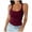 Tank Tops for Women Brick Red, variant on TrendOFT Ribbed Tank Tops for Women Spaghetti Strap Square Neck Slim Fitted Camisole Basic Sleeveless Layering Shirts Brick Red L