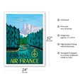 thumbnail image 2 of Canada - France - Vintage Airline Travel Poster by Jean Doré c.1951 - Bamboo Fine Art 290gsm Paper Print (Unframed) 24x32in, 2 of 4