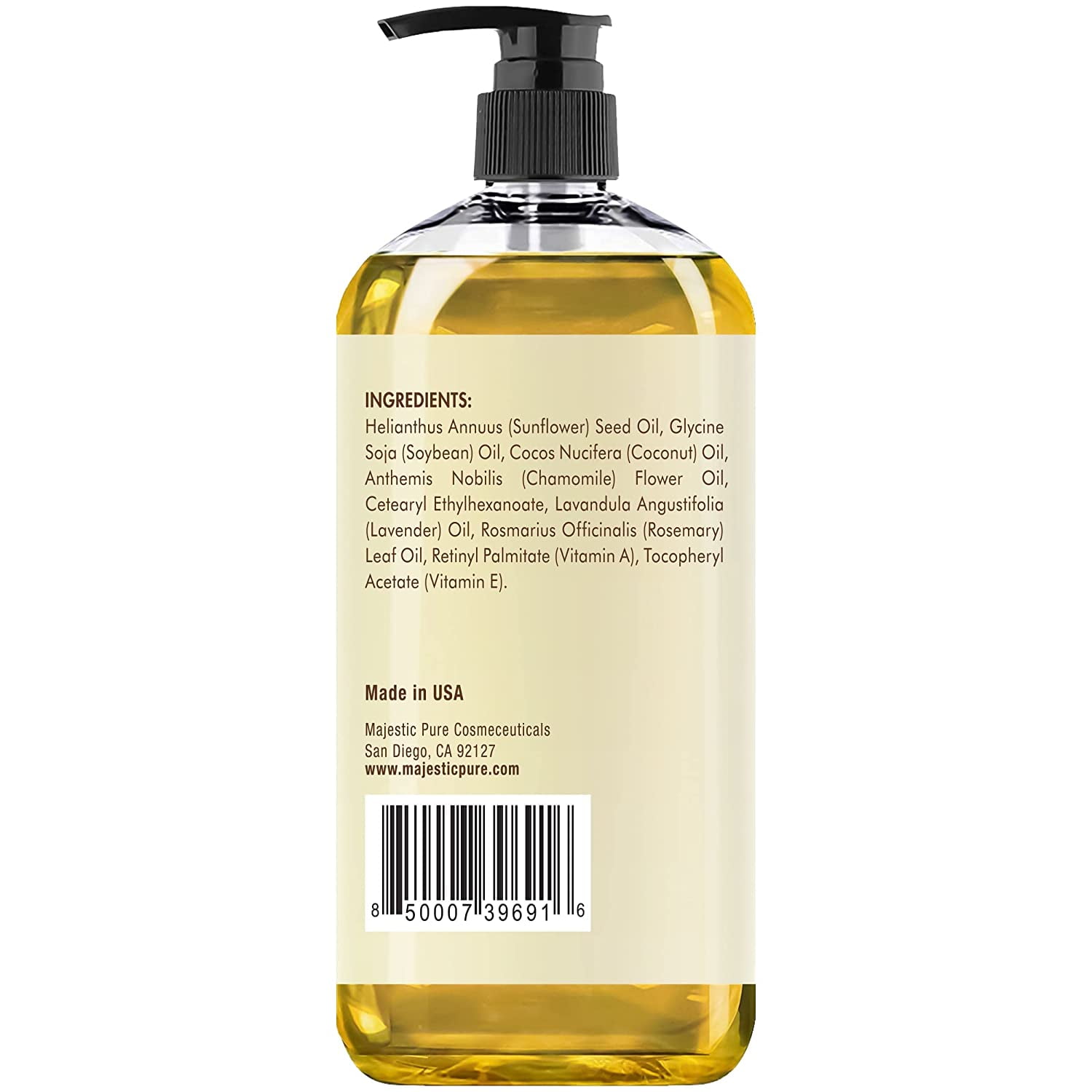 Majestic Pure Coconut Massage Oil - Ultra-Glide Formula with Soothing Aroma - Premium Massage, Made with Natural Oils - All Skin Types, Men & Women - 8 fl oz