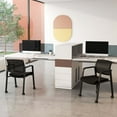 thumbnail image 2 of Costway Ensemble de 4 Chaises de Conférence Empilables Chaise en Maille pour Bureau Invités Salle d'Attente Roues, 2 of 10