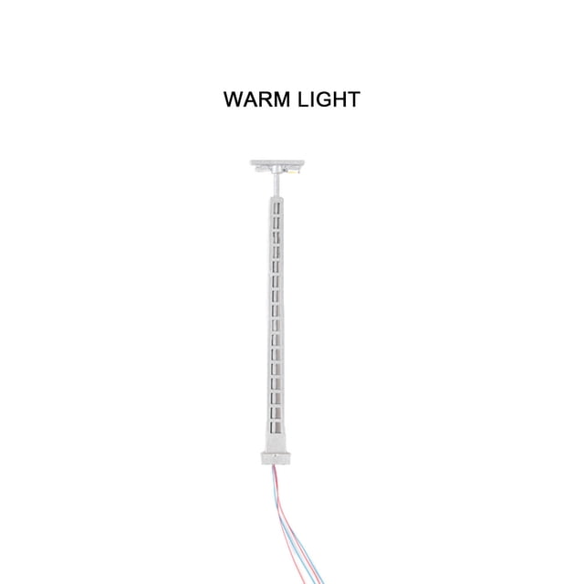 Model Railway Lamp Micro-Landscape Layout Props LED Lamppost Park Decoration Miniature Ladder Streetlights Crafts Silver(Warm Light)
