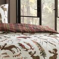 thumbnail image 3 of Lanco Peltzer Pine 5-Piece Reversible Bedroom Bedding Comforter Set, Bed Size Queen, White Green Beige Red, 100% Polyester Fill, 3 of 5