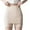 Beige, variant on Women's Double Layer Modesty Safety Shorts, Scalloped Edge Triangle Coverage Under Dress Shorts, 1 Piece, L-XL Plus Size Friendly