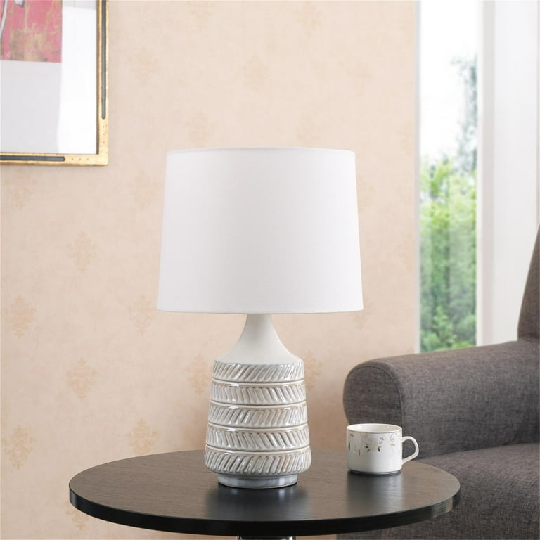 Mainstays White and Beige Etched Cera...