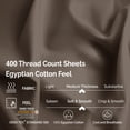 thumbnail image 4 of Superior 4-Piece 400 Thread Count Grey Egyptian Cotton Bed Sheets, California King, 4 of 8