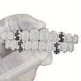 thumbnail image 3 of MesaSe A Set Of Fashionable Top And Bottom Teeth With Sparkling Cubic Zirconia Stones  Unique Hip Hop Design Teeth Grillz For Party Rapper Wear Copper Jewelry, 3 of 7