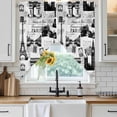 thumbnail image 6 of Paris Tower Swag Curtains for Kitchen/Bedroom/Living Room, Vintage Architectural Hand-Painted Aesthetic Scalloped Curtains 63 Inch Long, Window Swag Topper Curtains Valances 2 Panels Set 36"x63", 6 of 8
