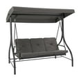 thumbnail image 5 of Elia Navy Blue 3-Seat Metal Frame Convertible Patio Swing with Canopy, 5 of 5