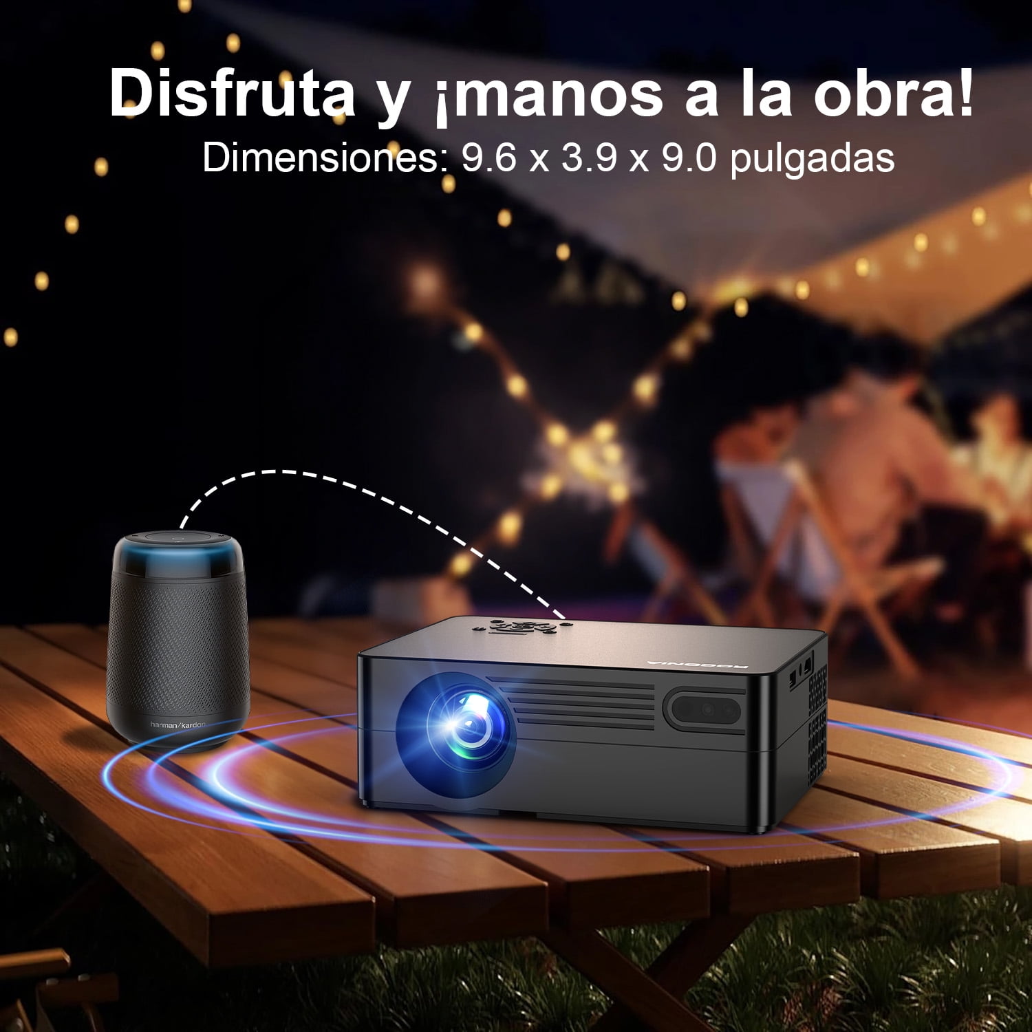 ORVANTI 5G WiFi Bluetooth 15000LM 4K Support Native 1080P Projector, Built-in Streaming Apps, LCD Technology 300" Display Home Theater