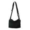 thumbnail image 2 of Women Shoulder Bag Canvas Purse Zipper Casual Small Handbag Tote with Adjustable Black, 2 of 8