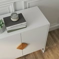thumbnail image 5 of Astarth Storage Sideboard Cabinet White Modern 4 Doors Kitchen Buffet Cabinet Television Tables Entryway Cupboard Furniture with Solid Wood Square Handles and Metal Legs, 5 of 9