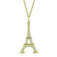 thumbnail image 4 of 925 Sterling Silver French France Eiffel Tower CZ Pendant Necklace, 4 of 5