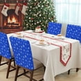 thumbnail image 4 of Christmas Snowflake Chair Covers Set of 8 Winter Simple Blue Bottom Chair Back Covers Stretch Removable Washable Slipcovers Protector for Dining Room Kitchen Party Decor, 4 of 5