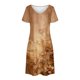 thumbnail image 5 of Vestido Corto de Verano Moda Gradiente Corto de Manga en V Cuello Vestido Casual, Poliéster Ligero de Verano, Lavado de Manos, 5 of 9