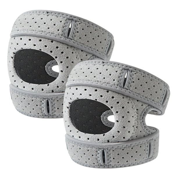 Soporte rótula abierta Rodillera Correa ajustable (Gris S-M 2 piezas)